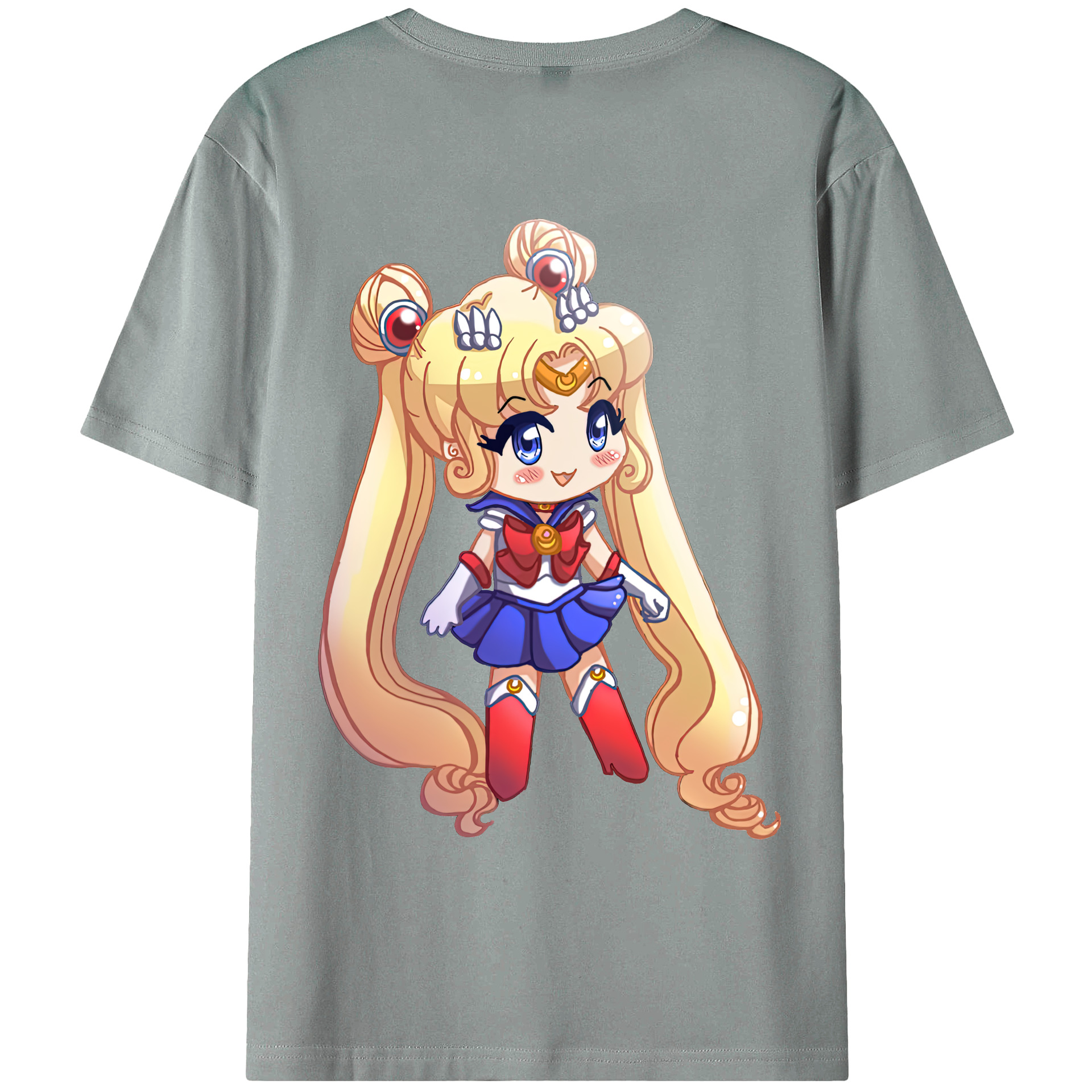 （画像用） 美少女戦士セーラームーン 月野 うさぎ つきの うさぎ Sailor Moon Tsukino Usagi 綿100％ メンズ半袖Tシャツ（バックプリント） 通気性